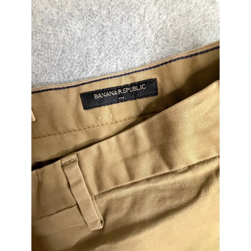 Banana Republic Lived-In Chino Athletic Fit Khaki Pants Mens 35x32 Tan Trousers